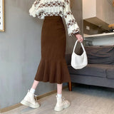 Hip Wrap Skirt 2022 Spring and Autumn New A-line Skirt Pleated Fishtail Skirt Student Fashion Skirt Women's