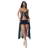 New Women's Fashion Trend Sexy Leopard Lace Body Hollow Sling Vest