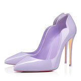 Curl Upper Women Patent Pointed Toe Stiletto High Heels Sexy Ladies Party Dress Shoes Club Dance Pumps Plus Size