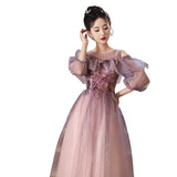 Adult Vocal Art Exam Evening Dress Dress Light Extravagant Purple Engagement Winter Long-Sleeved