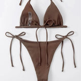 2023 New Sexy Three-Point Small Pit Strip Split Swimsuit Bikini