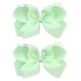 6'' Solid Color Grosgrain Ribbon Bows Hair Clips For Cute Girls Large Handmade Hairpins Barrettes Kids Hair