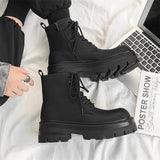 Zingj Style Vintage High-Top Leather Shoes 2023 New Locomotive Boots Autumn