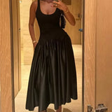 Spliced Vest Dress Woman 2025 New Hottie Sleeveless A-Word Swing