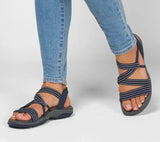 Women 2022 Summer Comfort Soft Sole Flat Beach Shoes elastic fabric Casual Wedges Sandals Womens Closed Toe