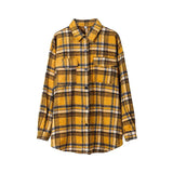 2021 Vintage Plaid Shirts Women oversized shirts Female Blouse Tops plus size clothing Long Sleeve