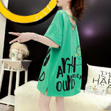 Summer New Loose Backless Short-sleeved T-shirt Women Cartoon Tshirts Oversized T Shirt Graphic