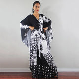 Print Deep V-neck Dress Batwing Sleeve Long Dresses Women 2022 Summer Dress Beachwear Bohemian Women Kaftan
