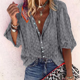Casual Long Sleeve Polka Dot Loose Tops and Blouses Elegant V Neck Long Sleeve Shirts Vintage Tops Chiffon