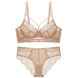 Classic Bandage Bra Set Lingerie Push Up Brassiere Lace Plus Size Underwear Set Sexy Ultra-thin Cup For Women