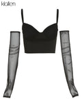 Autumn Fashion Casual Sexy Solid Y2K Camisole With Removable Sleeve For Women Simple Wild Club Streetwear Female T