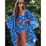 Print Swimsuit Beach Cover Up Tunics for Beach Long Kaftan Bikini Cover Up Robe De Plage Sarong Beach Swimsuit