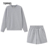2021 Summer Shorts Set Woman Tracksuits Oversize Sweatshirts High Waist Shorts Female Two Piece