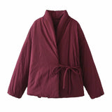 Fall Women's Double Lint And Uniform Small Design T-Shirt T-Shirt With Cotton Coat