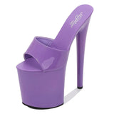 Zingj Patent Leather 17Cm20cm High Heels Heel Sexy Waterproof Platform Hate Day High Slippers Female