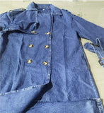 Lot Of 2025 New Loose Double-Breasted Jacket With A Belt Denim Trench