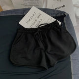 Loose Shorts Women Fashion Casual Fitness Shorts Ladies Grey Black Solid High Waist Shorts Elastic