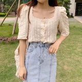 Cutout Knitted Cardigan Sweater Women Five-point Sleeves Thin Sunscreen Air Conditioning Short Sweater Female Spring