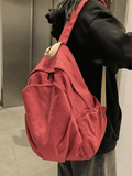 Vintage Wash College School Backpack-Outfit
