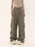 Zingj Design Cargo Pants Men And Women Loose Pockets Casual Pleated Straight Leg Wide Legs Mop The Floor