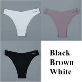 M-XL Seamless Ice Silk Women Panties Sexy Pantys Solid Colors Breathable Pantys Underwear For Girls Lingerie Hollow