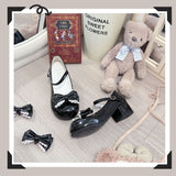 Girl Wind Lolita Shoes Round Head Bow Lo Shoes 2025 New Daily Heel Mary Treasure