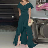 Women's Long Skirt Elegant V-neck Irregular