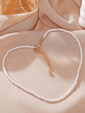 Faux Pearl Choker Necklace- Outfit