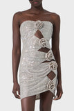 Hot Sales Explosion Sexy Hollow Hot Diamond Tight-Body Bag Dress Flower Diamond Temperament Dress