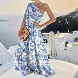 Spot 2025 Summer New Women's Wear Temperament Fashion Pure Color Loose One-Shoulder Long