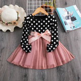 Baby Girls dresses 2021 New Autumn& Winter Casual Style Asymmetrical Striped Princess Dress The party For Children