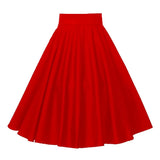 Rockabilly Dance Cotton Midi Skirts Womens Party Clothing Club Wear Full Circle Long Skater Black Red 2022s