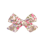 Flower Cotton Hair Bows With Clip For Baby Girls Plaid Boutique Hair Clips Hairgrip Barrettes Headwear Hair