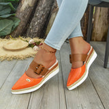 Bleed-Up Head Behind The Empty Sandals Slope And Light Hemp Rope Clasp Women's Shoes Thick-Soled Cool