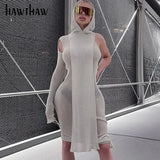 Women Fashion Autumn One Shoulder Bodycon Hooded Streetwear Midi Dress 2021 Fall Clothes Wholesale Items
