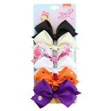 Pieces/Set JoJo Bows Jojo Siwa Rainbow Printed Knot Ribbon Bow For Girls Handmade Boutique Hair Clip Children Hair