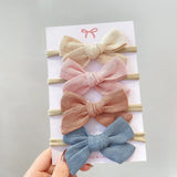 Soft Nylon Baby Girl Headband Bowknot Newborn Headbands Elastic Hair Bands Infant Turban Headwear Kids Hair