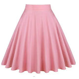 Women's Runway Cotton Retro Vintage Skirt Black Faldas High Waist A Line Rockabilly Jupe 50s Swing Umbrella Skirts Pin Up