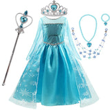 Girl Princess Dresses Beauty Belle Cosplay Costume Snow Christmas Halloween Princess Dress up Children Party