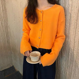 Zingj Korean Version Of 2024 New Loose Short Outside Cardigan Candy Color Age Reduction Pure Color Long Sleeve Sweater Women's Clothing-Outfit