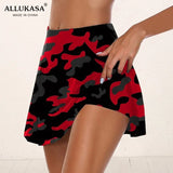 Gym Women Running Shorts Skirt High Waist New Shorts Mesh Double Layer Print Patchwork Fitness Shorts Sports Short
