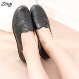 Women Flat Shoes Leather Casual Loafers Female Fashion Slip On Moccasins Mother Shoes Comfort Ladies
