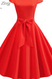 Women Summer Vintage Dress With Belt Short Sleeve V neck Elegant Retro Robe Rockabilly Swing Pinup Party Office Dresses