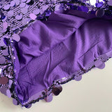 Champagne Sequin Mini Skirts For Women Fashion Sexy Shiny High Waist Aline Skirt Purple Glitter Evening Party Club