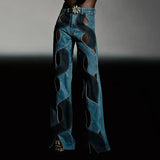 Zingj Wind Design Sense Straight Pants 2024 Spring And Autumn New Fashion Hollow Out Color Twist Jeans