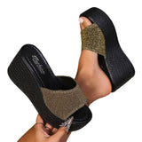 Zingj Slippers Female 2024 Summer New Thick Bottom Sequins Net Red Fashion Casual One Word