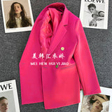 Zingj Suit Jacket Female 2024 Spring And Autumn Double-Breasted Green Suit Temperament Show Thin Web Celebrity Fried Street Clothes