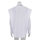 Zingj 2023 New Fashion Women's Long Sleeve Lapel Shirt Women's Design Sense Niche Tie White Shirt-Outfit