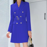 Korean Version Of The Suit Jacket Women's Long Spring And Autumn Wind Coat Women's New Double Row Buckle Long Suit Suit