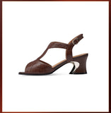 Zingj New Fish Mouth Breathable Hollow Thick With Korean Version Of A Word Button Mother Sandals- Outfit